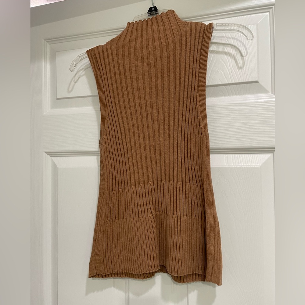 Anthropologie Brown Sleeveless Ribbed Sweater